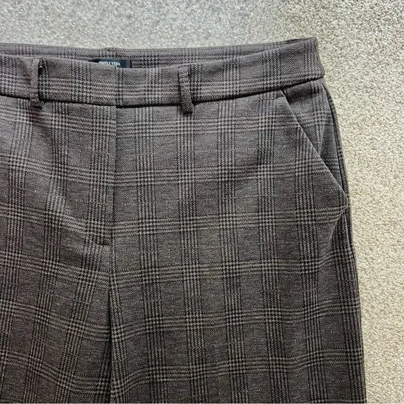 Simply Vera Vera Wang Brown Plaid Wide Leg Trousers - Picture 3 of 7